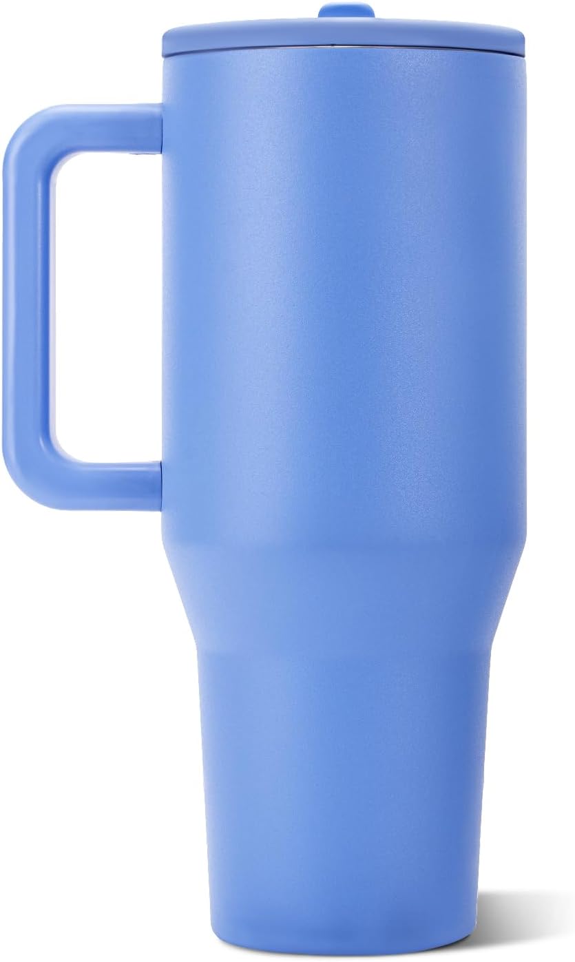 VASO TUMBLER HYDROJUG TRAVELER 40OZ AZUL CLARO CON ASA Y POPOTE - 2