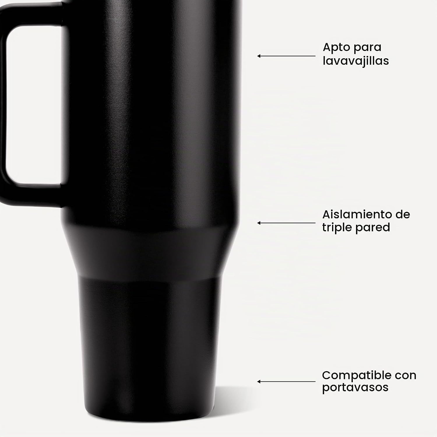 VASO TUMBLER HYDROJUG TRAVELER 32OZ NEGRO CON ASA Y POPOTE - 3