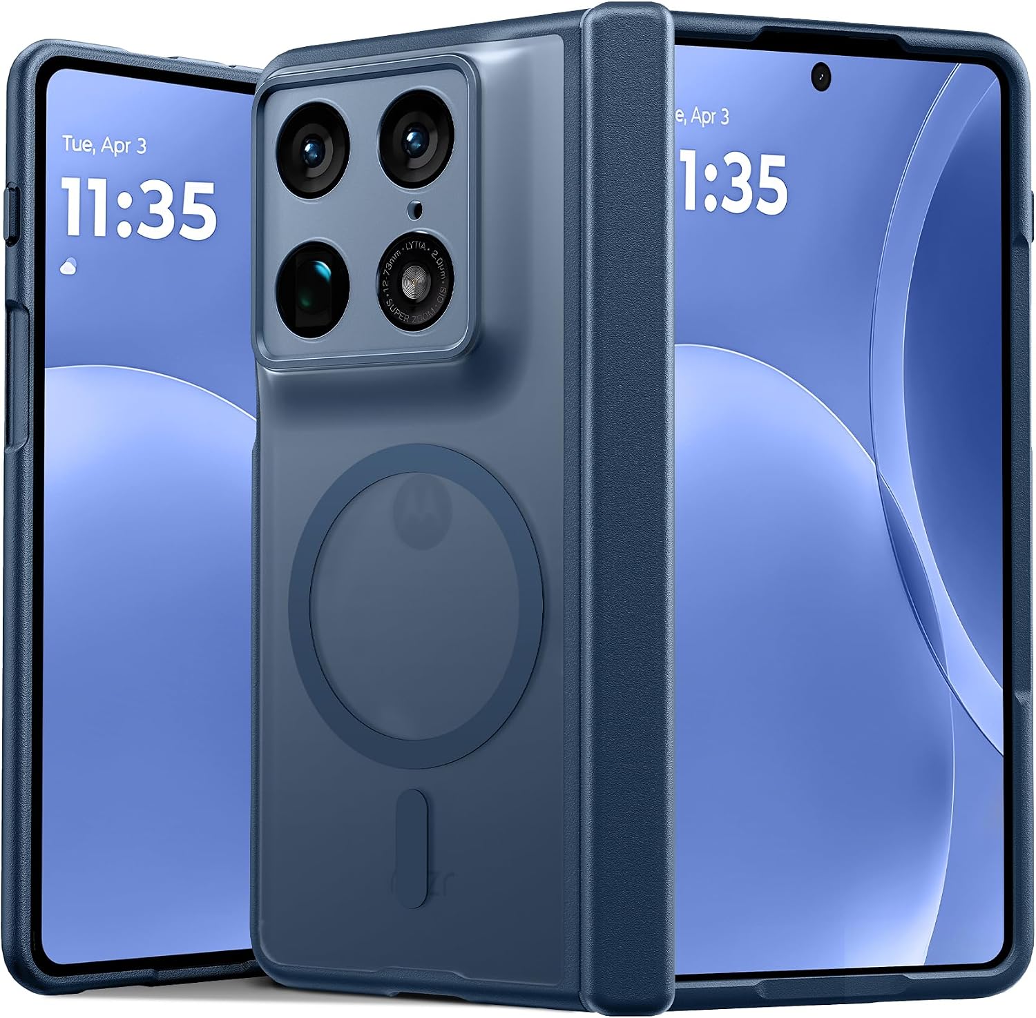 FUNDA PARA MOTOROLA RAZR FOLD CON PROTECCIÓN DE BISAGRA Y CARGA MAGNÉTICA AZUL - 1