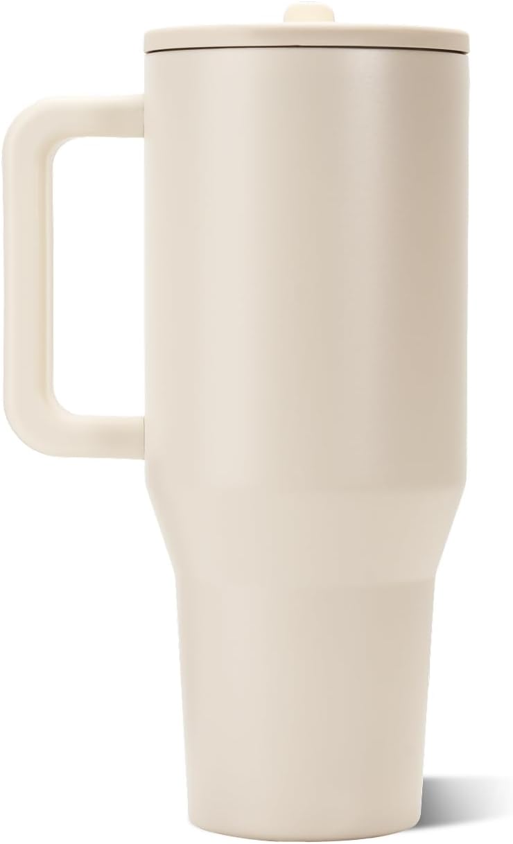 VASO TUMBLER HYDROJUG TRAVELER 32OZ CON ASA Y POPOTE CREMA - 2