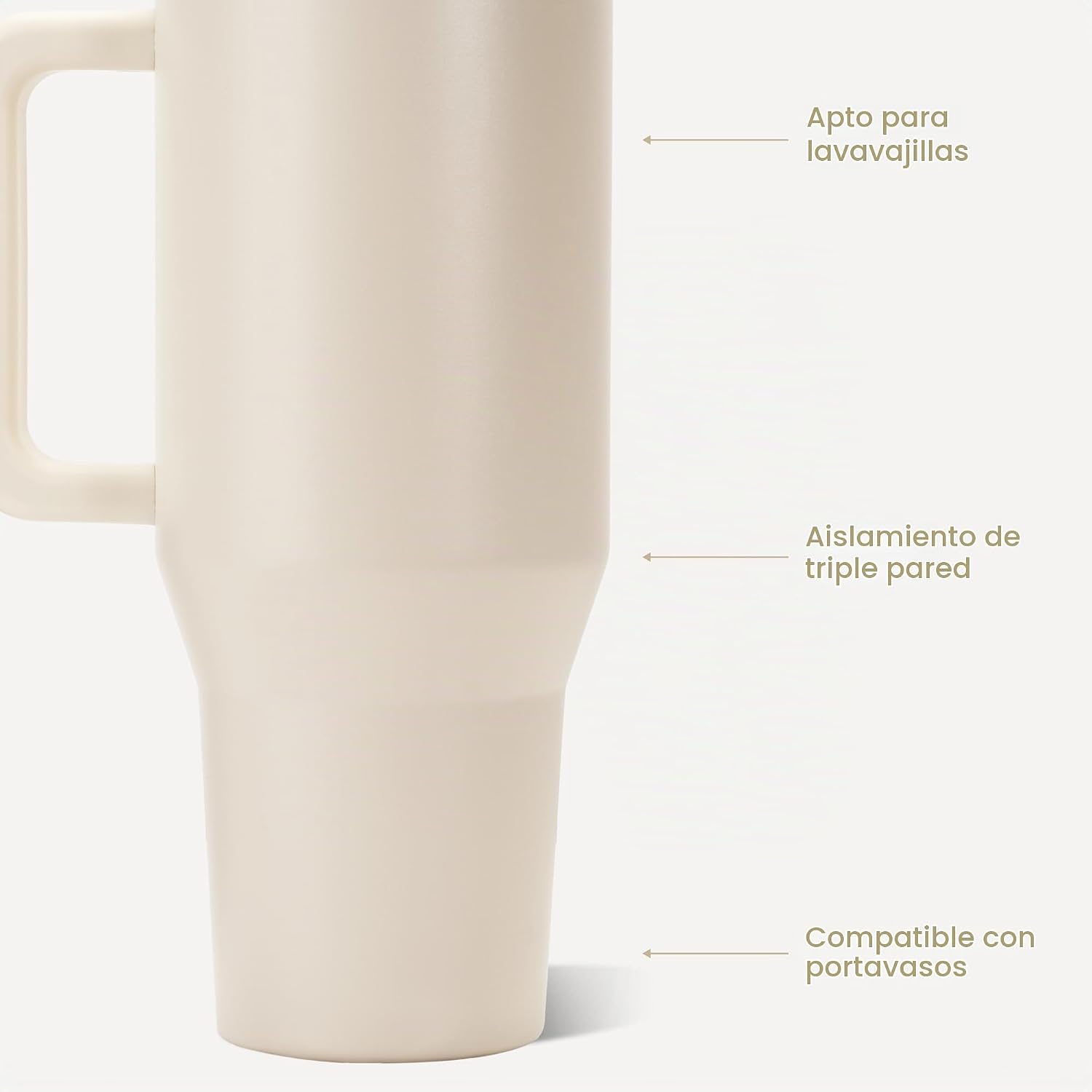 VASO TUMBLER HYDROJUG TRAVELER 32OZ CON ASA Y POPOTE CREMA - 3