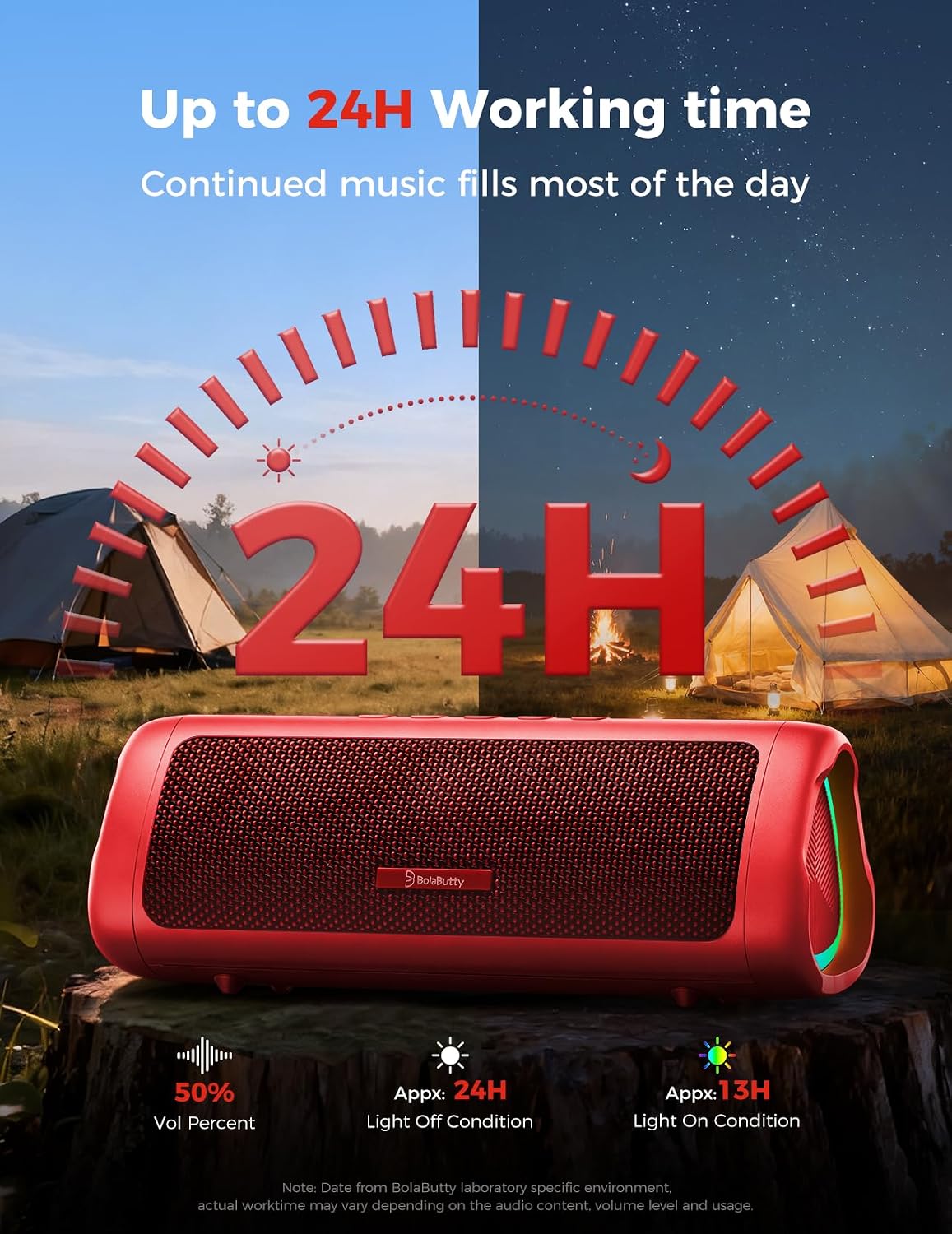 PARLANTE PORTÁTIL BLUETOOTH BOLABUTTY 20W IPX5 ROJO - 5