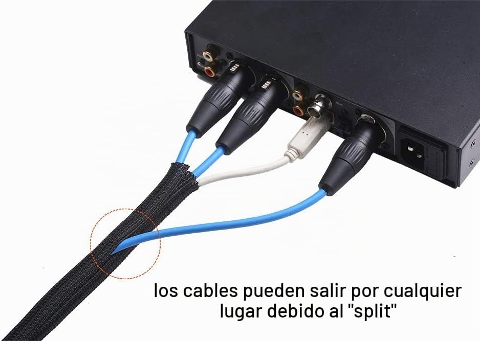 MALLA CUBRE CABLES ALEX TECH 20 PIES 1.5 PULGADAS NEGRO - 3