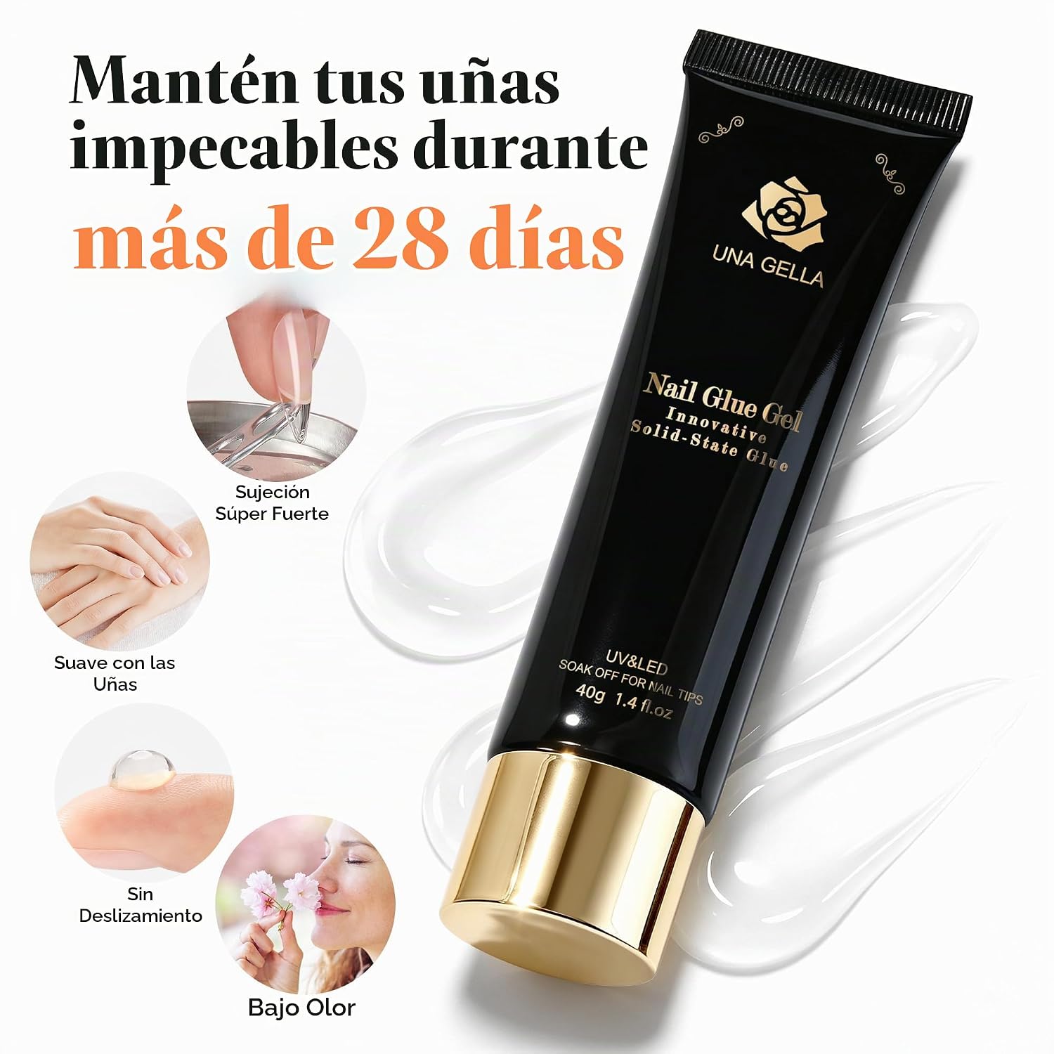 ADHESIVO GEL PARA UÑAS UNA GELLA SÓLIDO 40G - 3