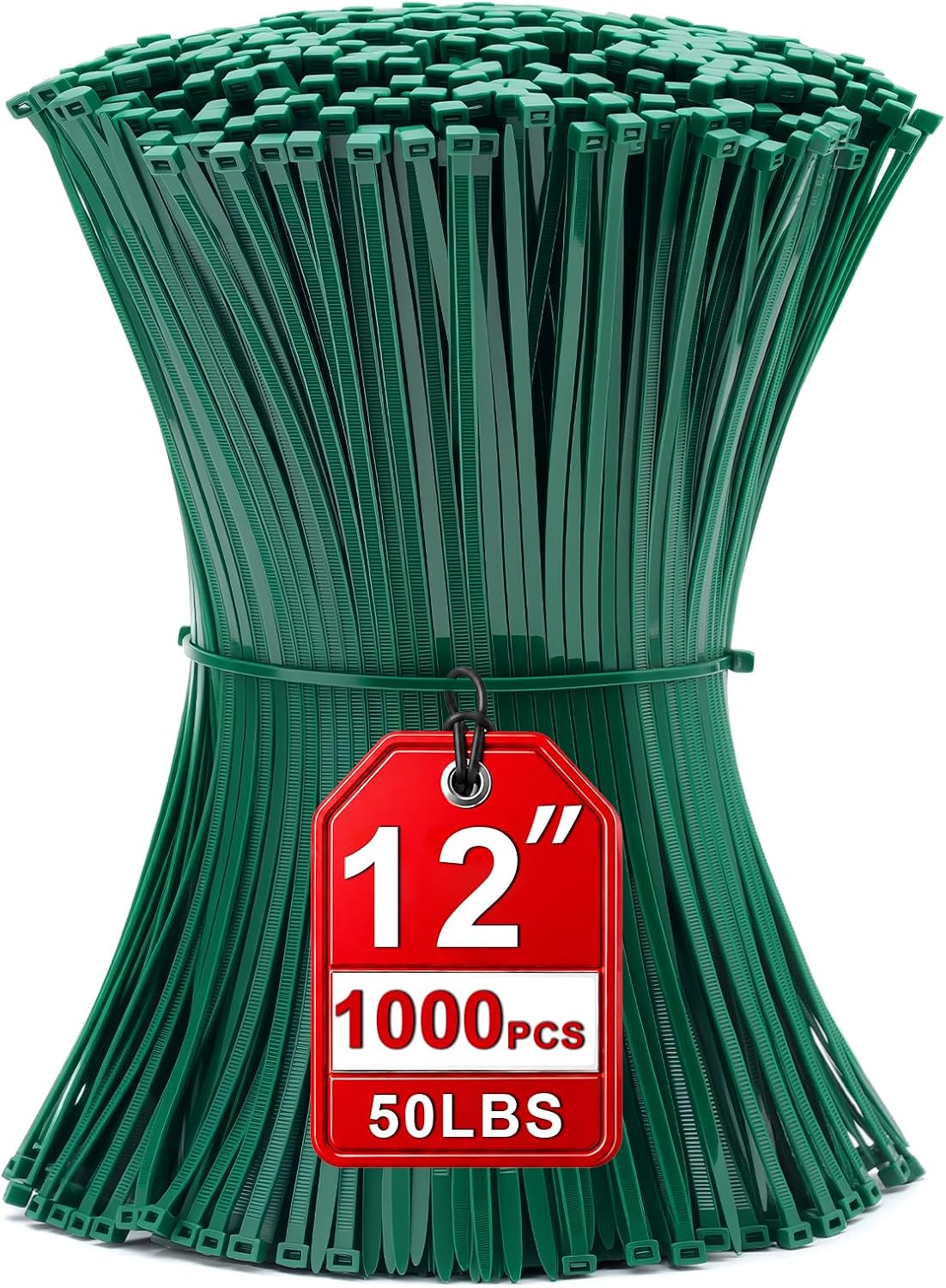 AMARRACABLES DE NYLON VERDE 12 PULGADAS 1000 UNIDADES - 1