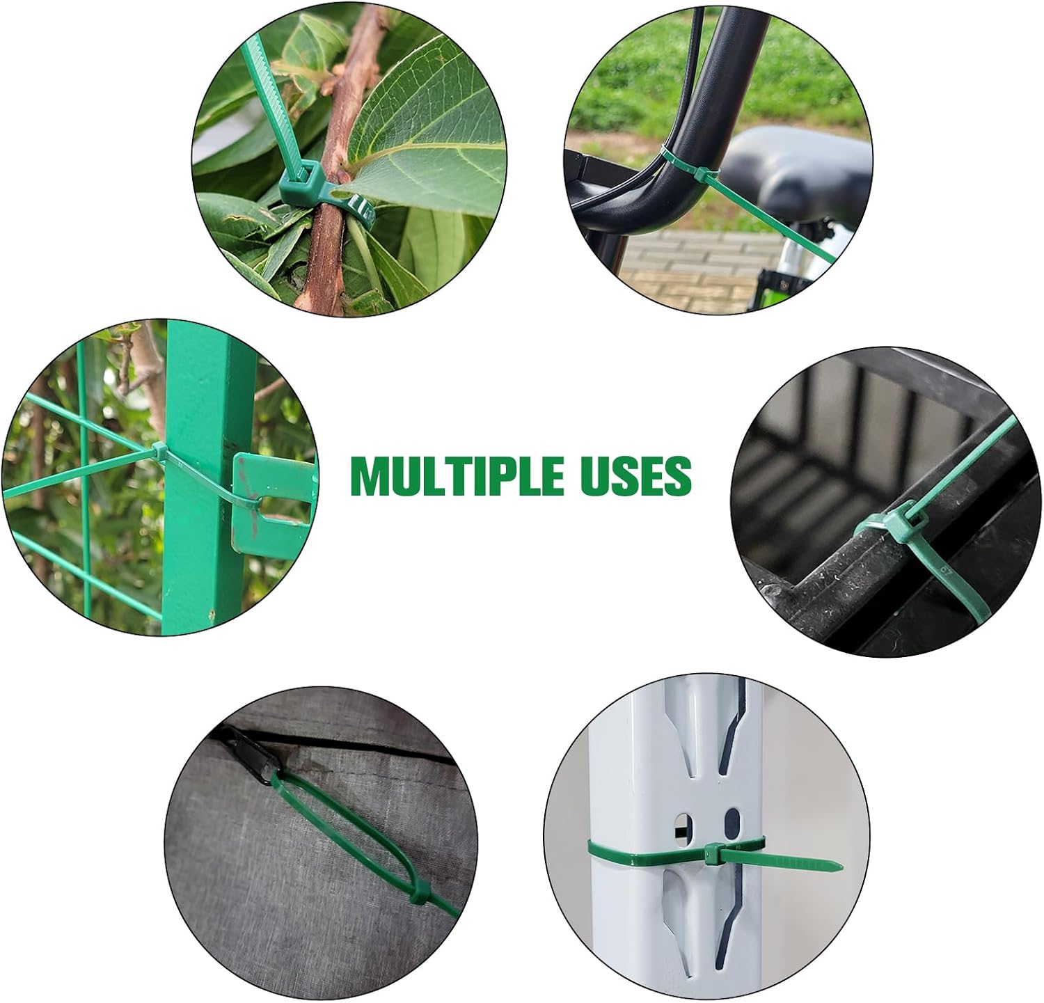 AMARRACABLES DE NYLON VERDE 12 PULGADAS 1000 UNIDADES - 3