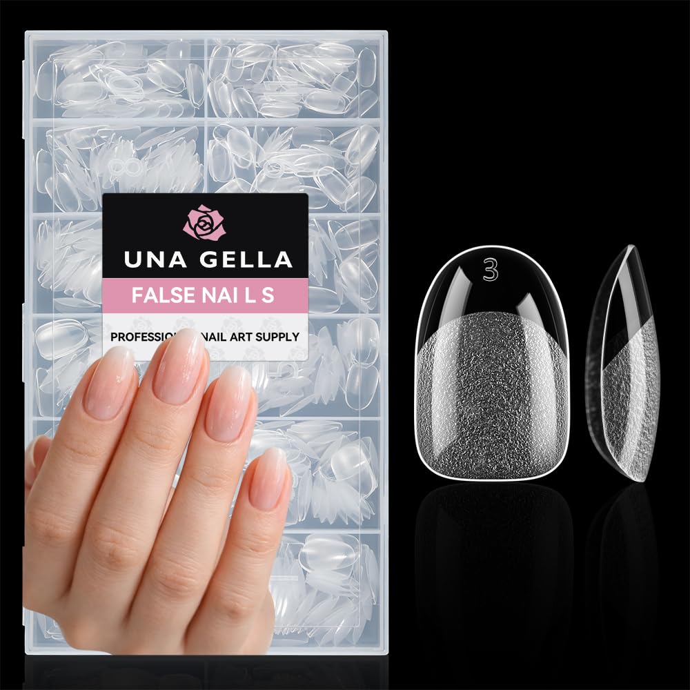 UÑAS POSTIZAS UNA GELLA OVAL HALF MATTE 504 PIEZAS - 1