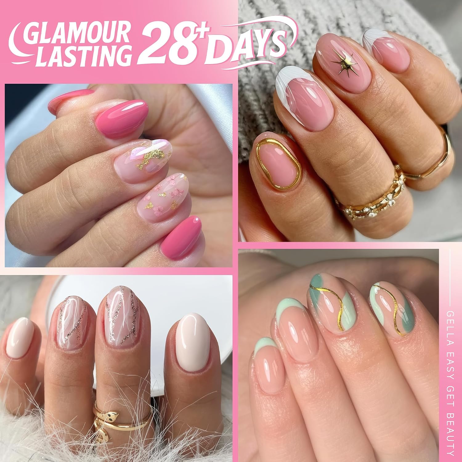 UÑAS POSTIZAS UNA GELLA OVAL HALF MATTE 504 PIEZAS - 2