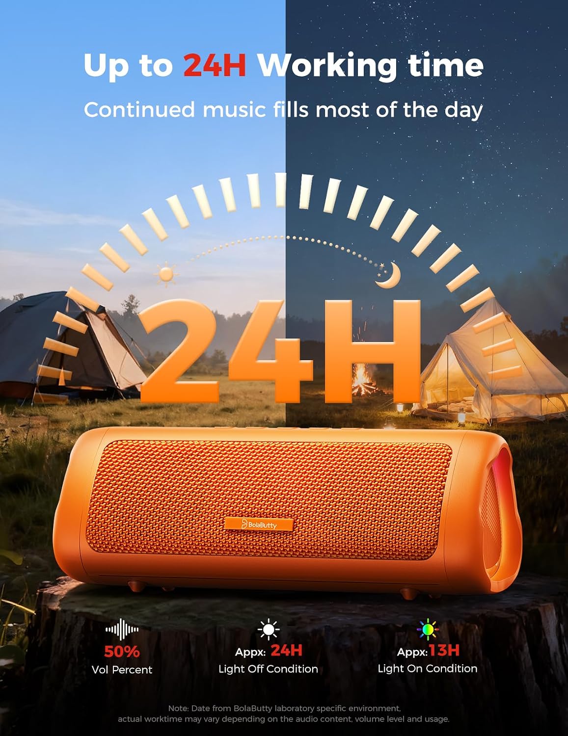 PARLANTE PORTÁTIL BLUETOOTH BOLABUTTY 20W IPX5 WATERPROOF NARANJA - 5