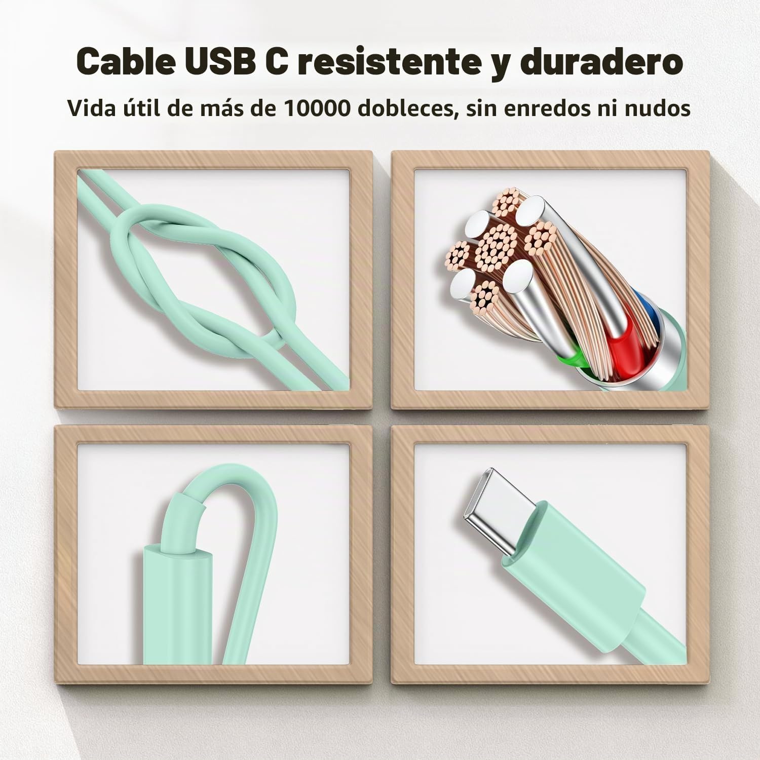 CARGADOR USB-C 45W DUAL PUERTO SUPER RÁPIDO COONCXEN CON CABLE 10FT - 4