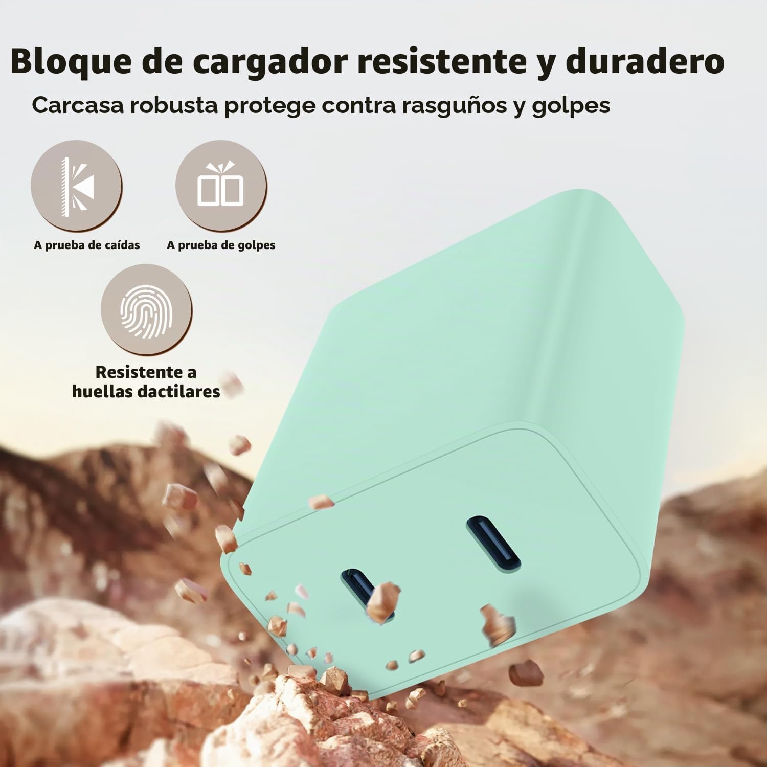 CARGADOR USB-C 45W DUAL PUERTO SUPER RÁPIDO COONCXEN CON CABLE 10FT - 5