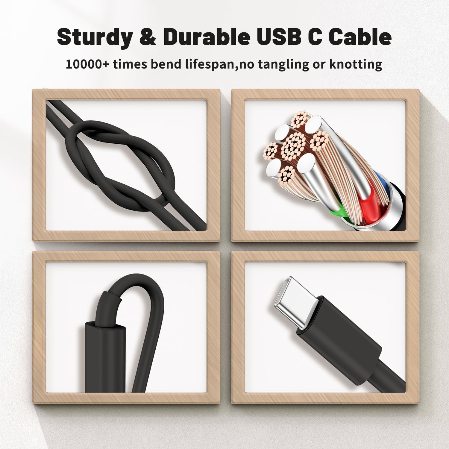 CARGADOR USB-C 45W DUAL PUERTO SUPER RÁPIDO COONCXEN CON CABLE 10FT - 4