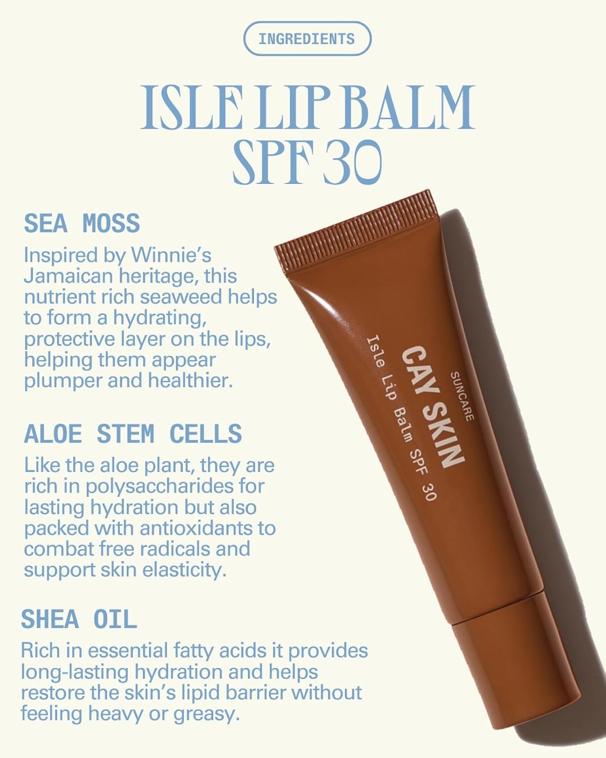 BÁLSAMO LABIAL CAY SKIN ISLE SPF 30 IRIE ROSE, PACK 3 UNIDADES - 3