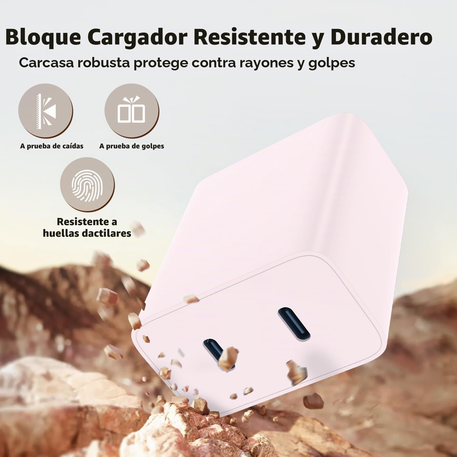 CARGADOR RÁPIDO DUAL USB-C 45W COONCXEN CON CABLE 10 PIES - 5