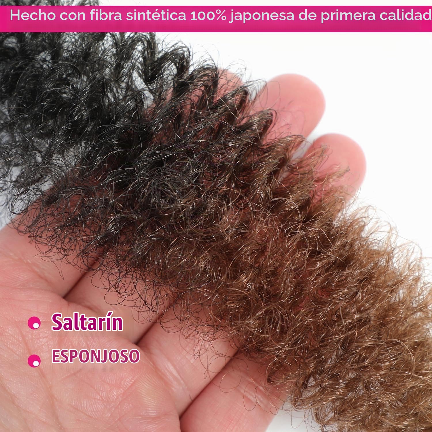 EXTENSIONES DE CABELLO AFRO TWIST HAIR 24 PULGADAS PAQUETE DE 3 TONOS 1B/30/27 - 4