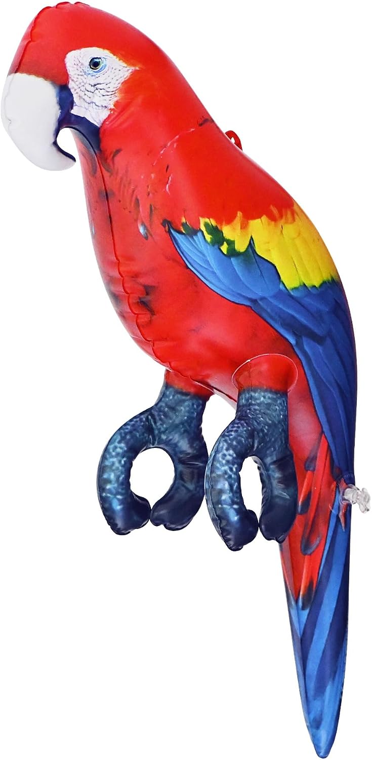 LORO GUACAMAYO INFLABLE JET CREATIONS 24 PULGADAS ROJO AMARILLO AZUL - 1