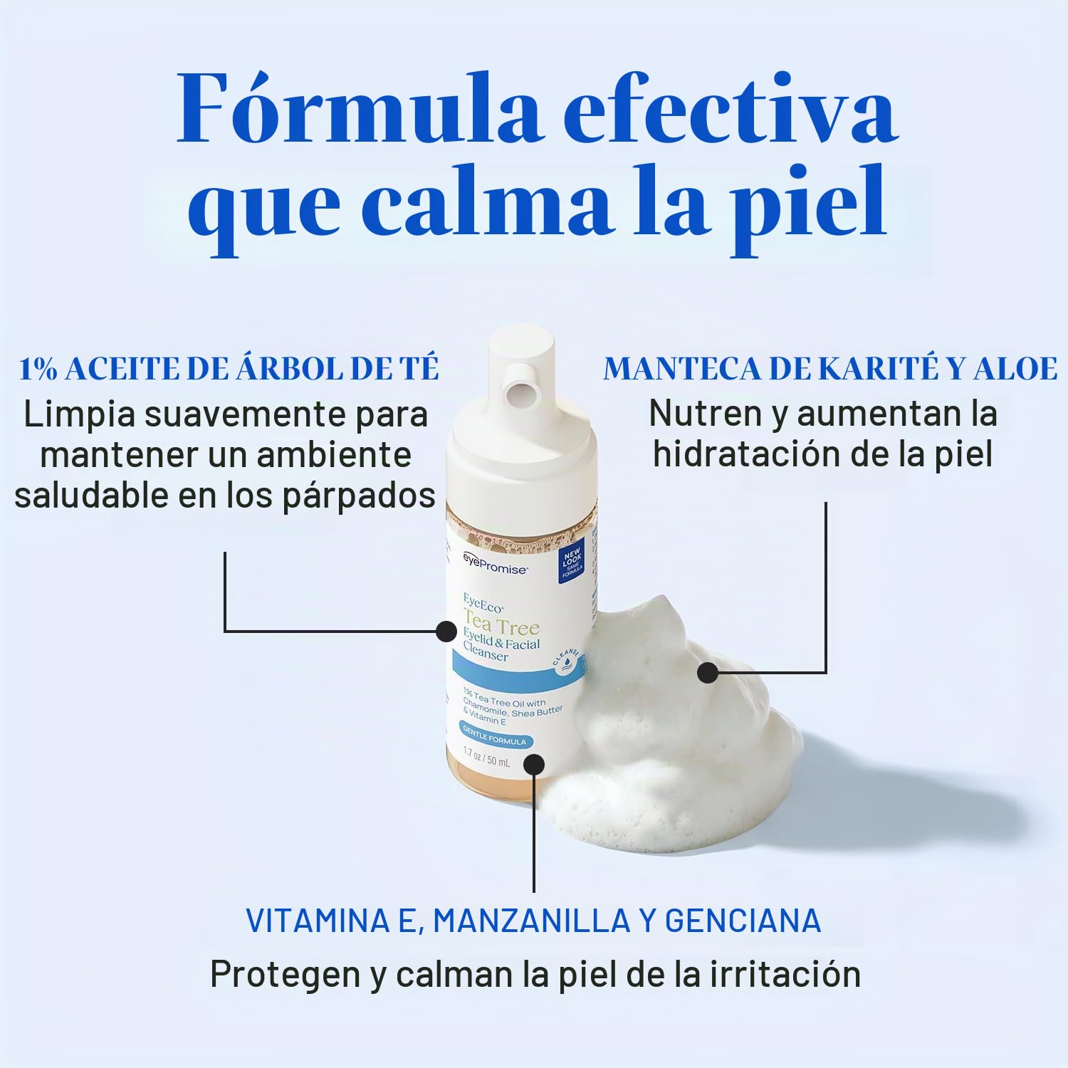 LIMPIADOR FACIAL Y DE PÁRPADOS EYEECO GENTLE TEA TREE 1.6 OZ - 5