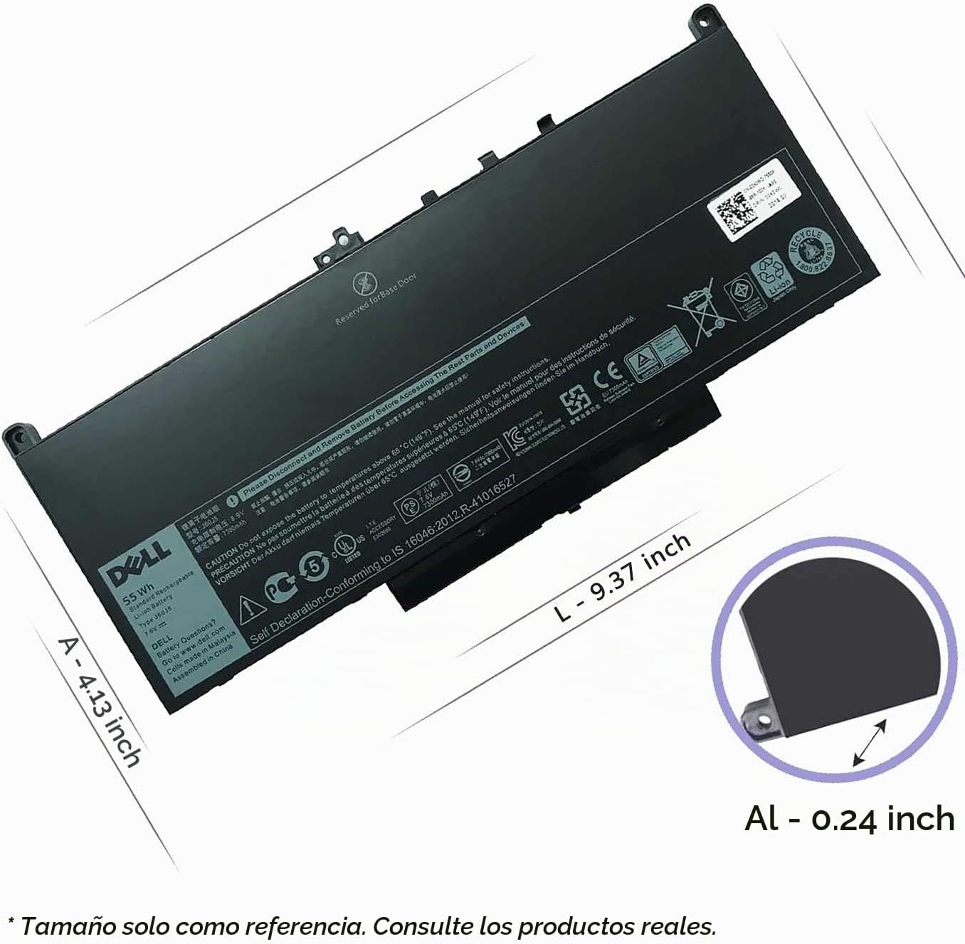 BATERÍA PARA LAPTOP DELL LATITUDE E7270 E7470 MODELO J60J5 7.6V 55WH - 3