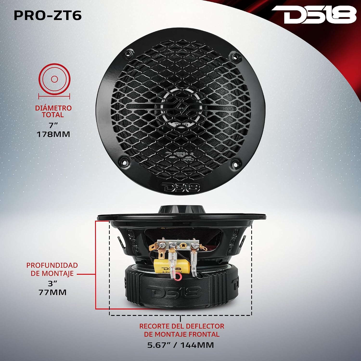PARLANTE DS18 PRO-ZT6 6.5 PULGADAS 2 VÍAS 450W MÁXIMO - 5