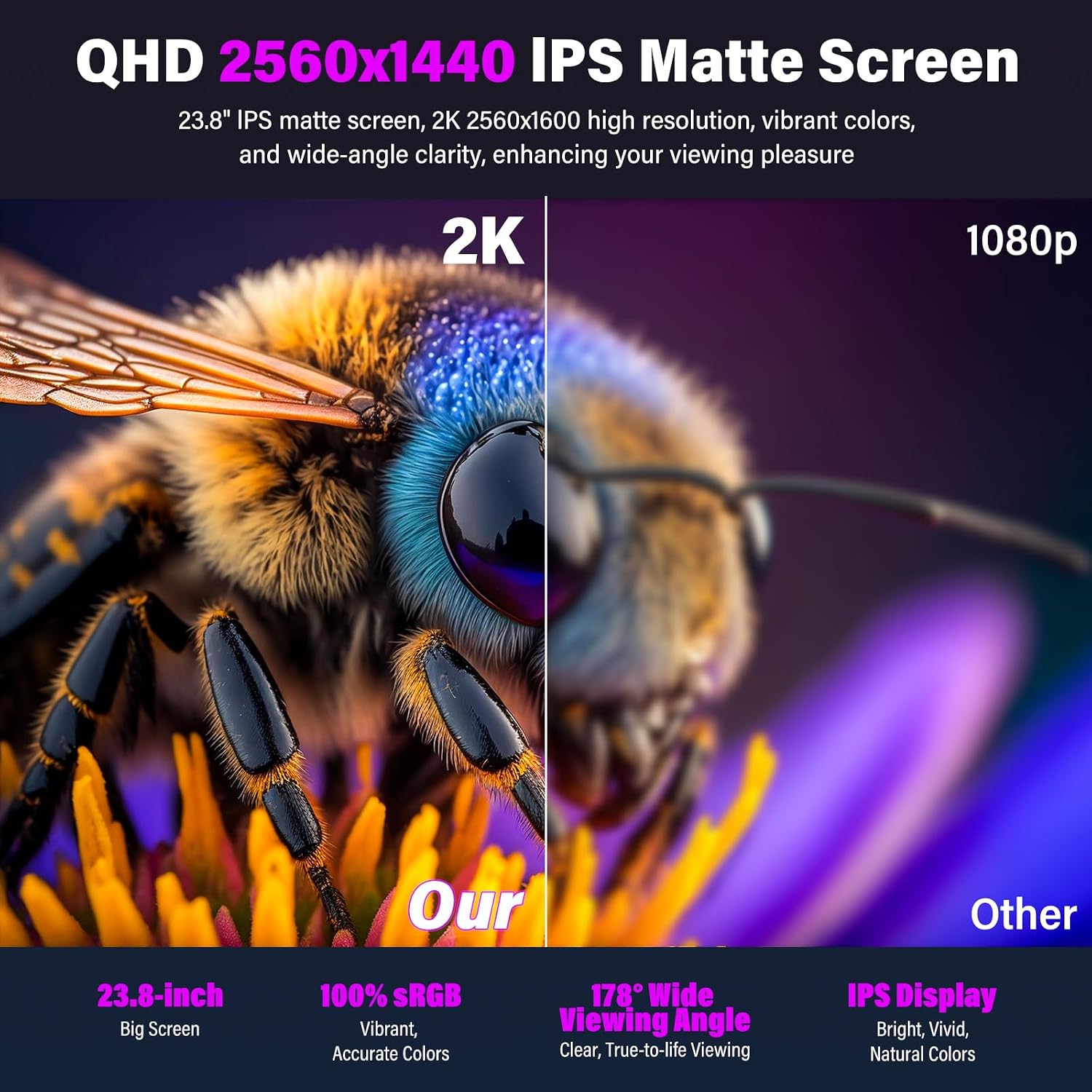 MONITOR PORTÁTIL INNOVIEW 23.8' 2K 180HZ QHD IPS CON SOPORTE AJUSTABLE 180° - 3