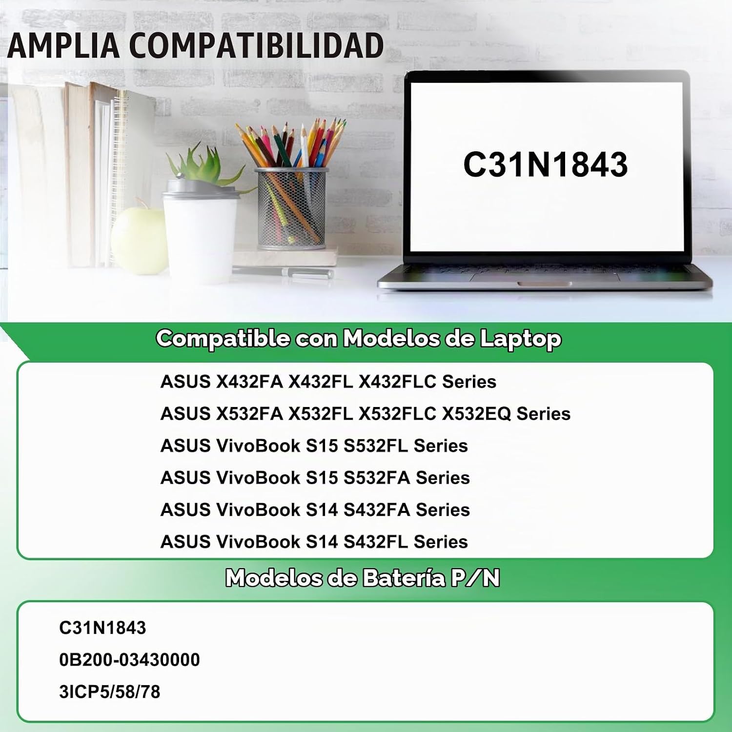 BATERÍA C31N1843 PARA ASUS VIVOBOOK S14 S432FA S432FL - 3