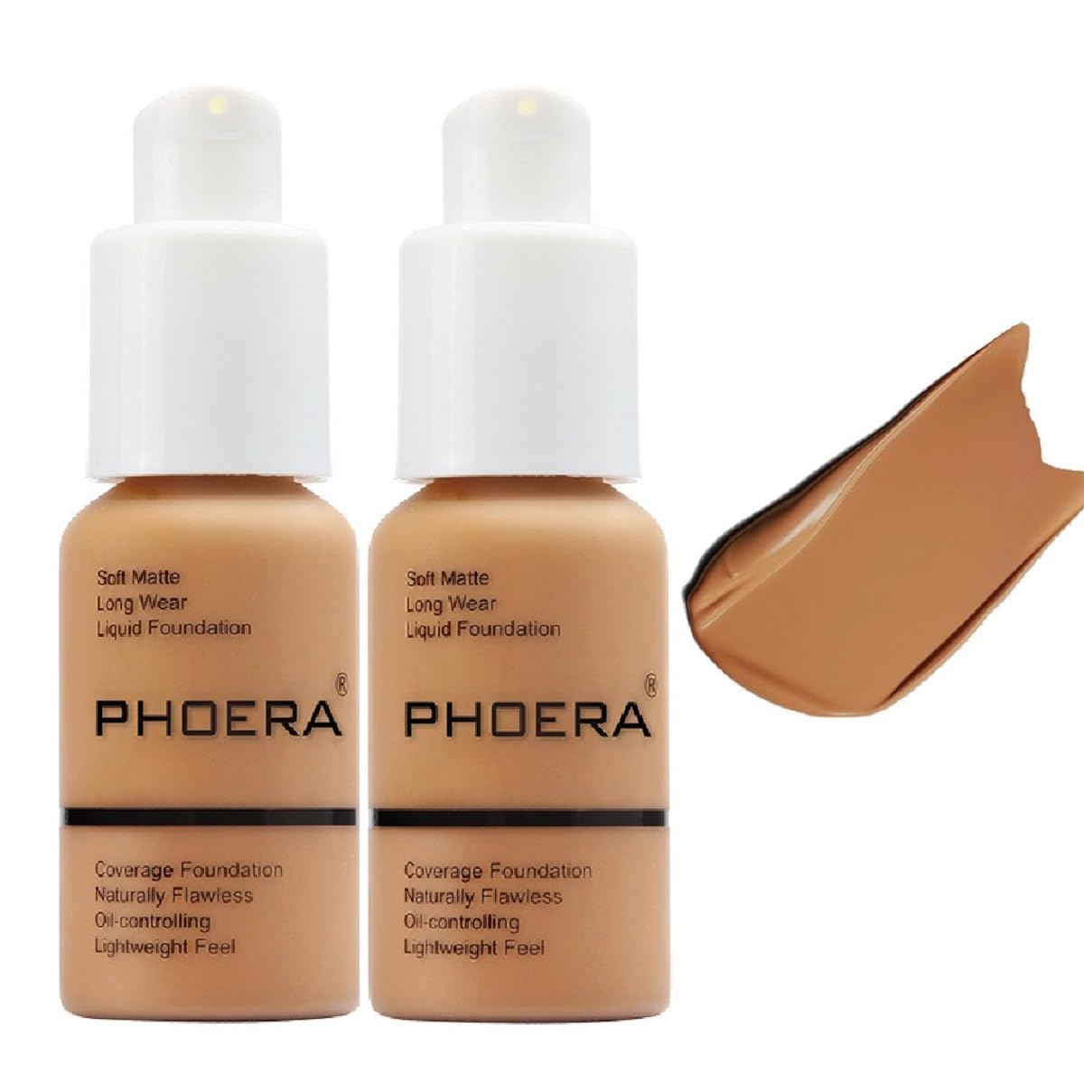 BASE DE MAQUILLAJE PHOERA LÍQUIDA MATE LARGA DURACIÓN WATERPROOF 106 WARM SUN PACK 2 UNIDADES - 1