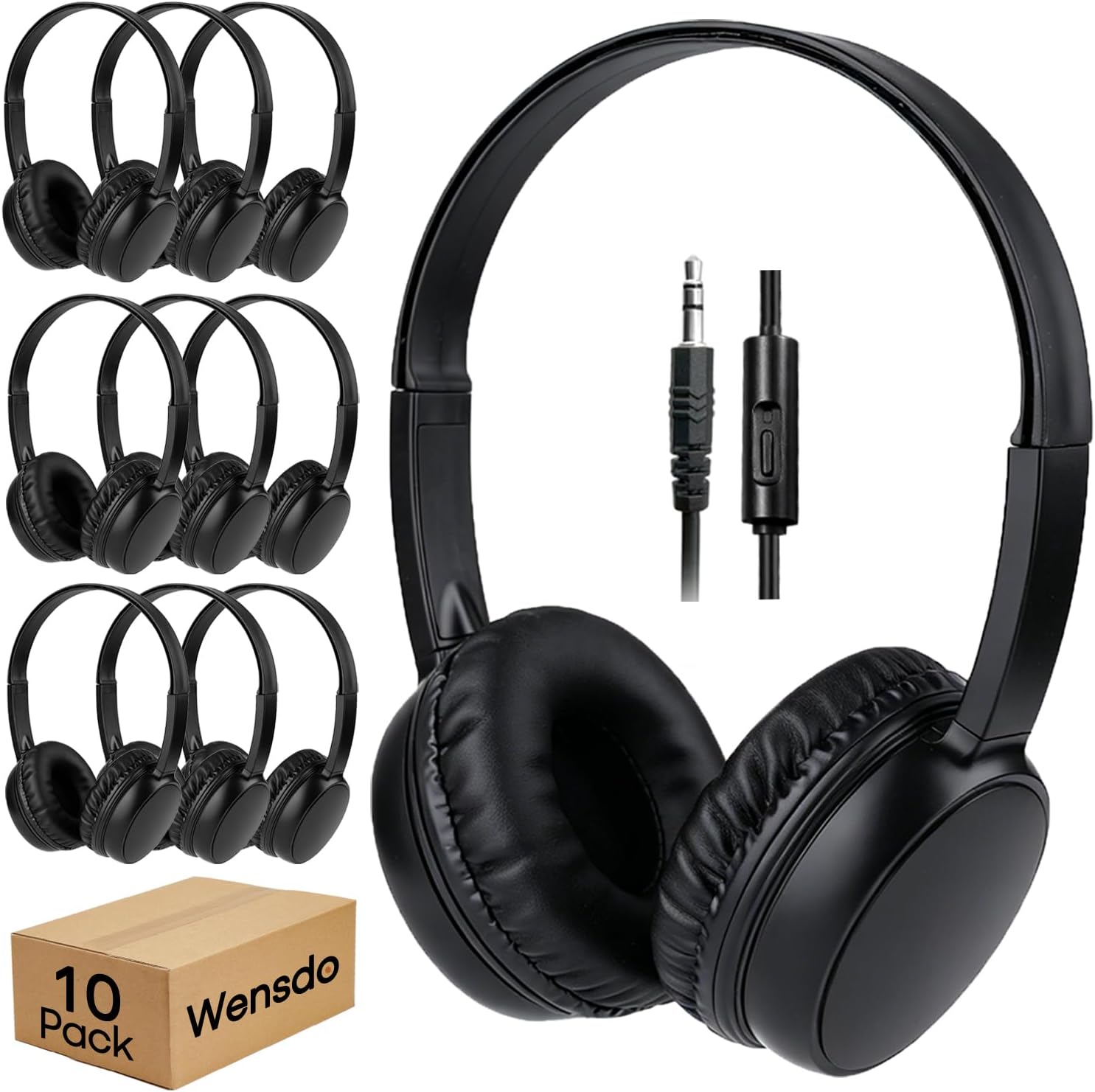 AUDÍFONOS WENSDO HY30 PACK 10 UNIDADES CON MICRÓFONO PARA ESCUELA - 1