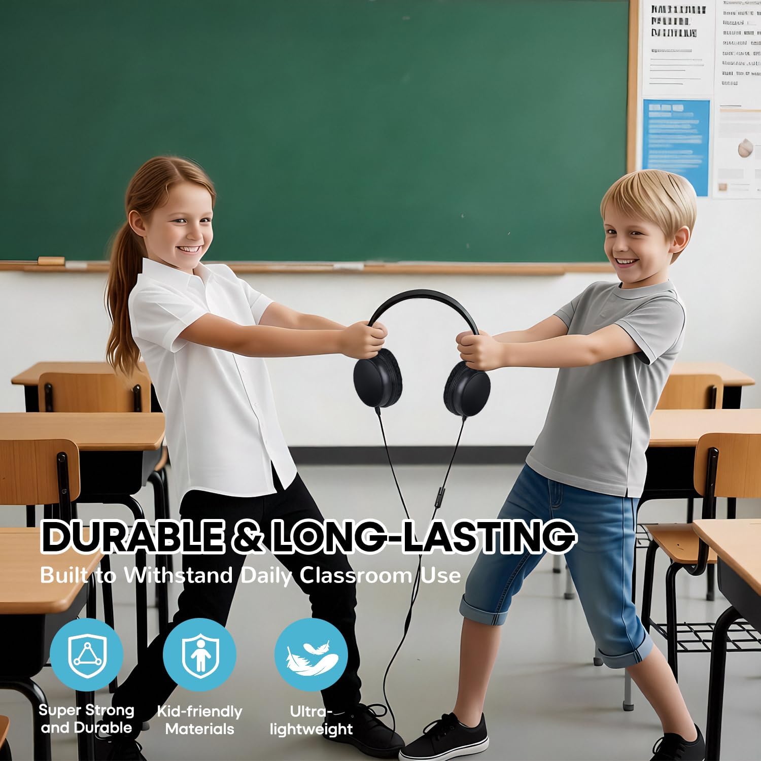 AUDÍFONOS WENSDO HY30 PACK 10 UNIDADES CON MICRÓFONO PARA ESCUELA - 4