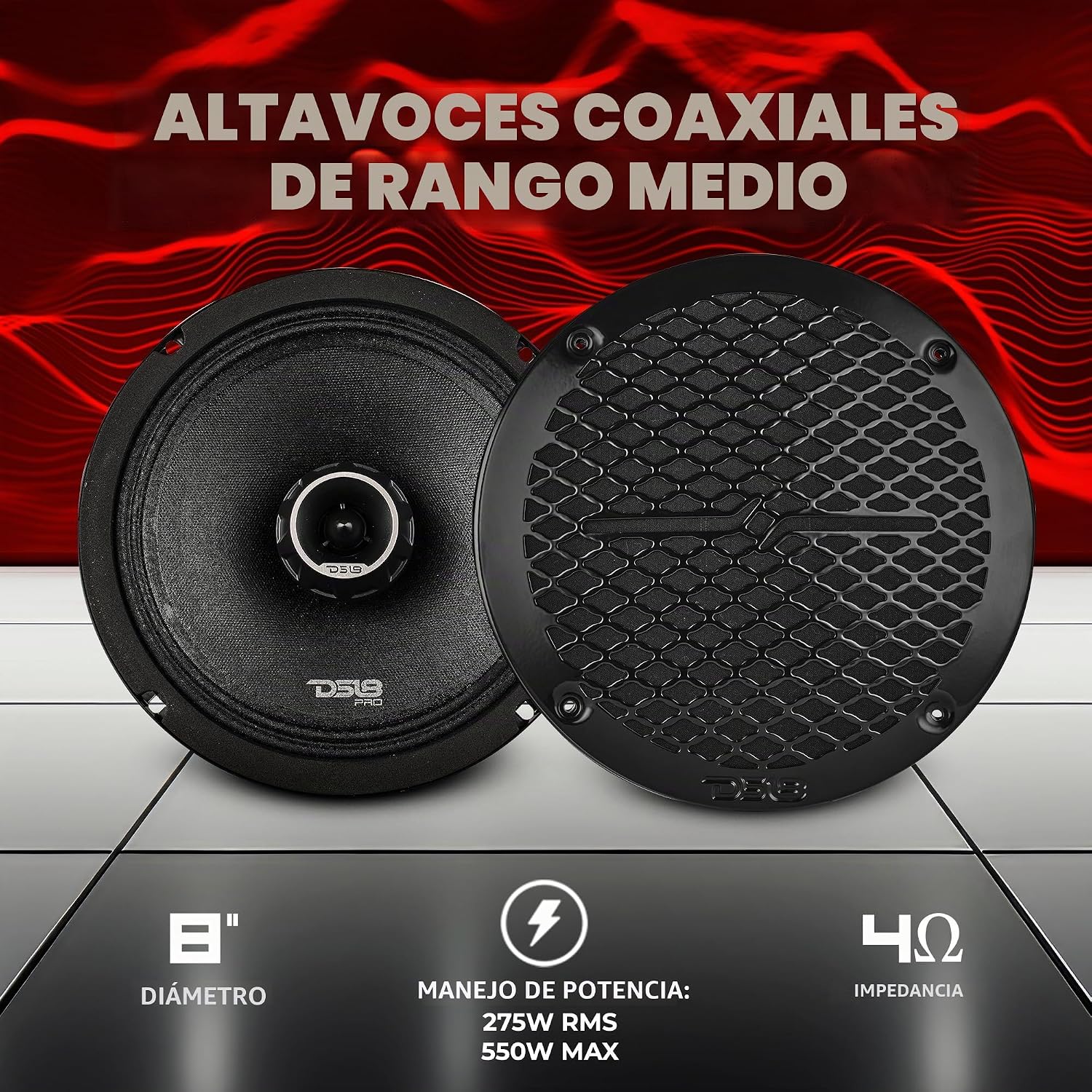 PARLANTE DS18 PRO-ZT8 COAXIAL MIDRANGE 8 PULGADAS 275W RMS NEGRO - 2