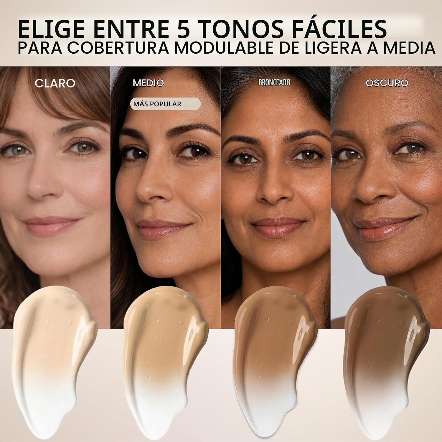 BASE DE MAQUILLAJE LUMINESS LIQUID MIRAGE CON SPF 50 ADAPTABLE AL TONO DE PIEL - 3