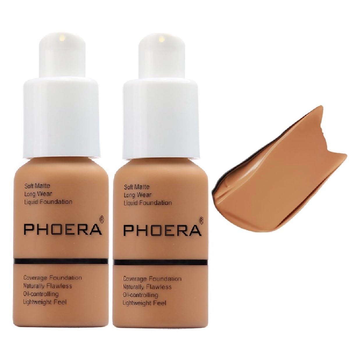 BASE DE MAQUILLAJE PHOERA COBERTURA COMPLETA MATE 30ML TONO 108 TAN PACK X2 - 1