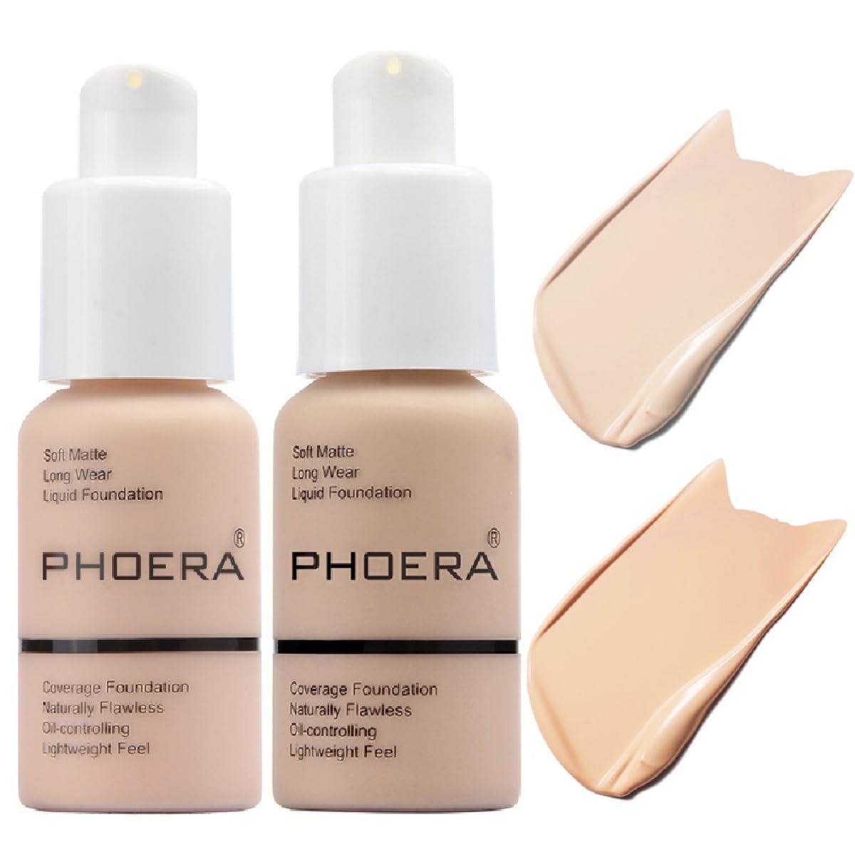 BASE DE MAQUILLAJE PHOERA MEIFEN FOUNDATION PACK 2 UNIDADES TONOS 101 Y 102 - 1