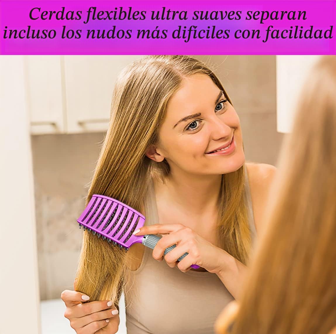 CEPILLO DESATANADOR DE PELO KTKUDY PARA MUJER Y NIÑOS, CABELLO HÚMEDO Y SECO - 4