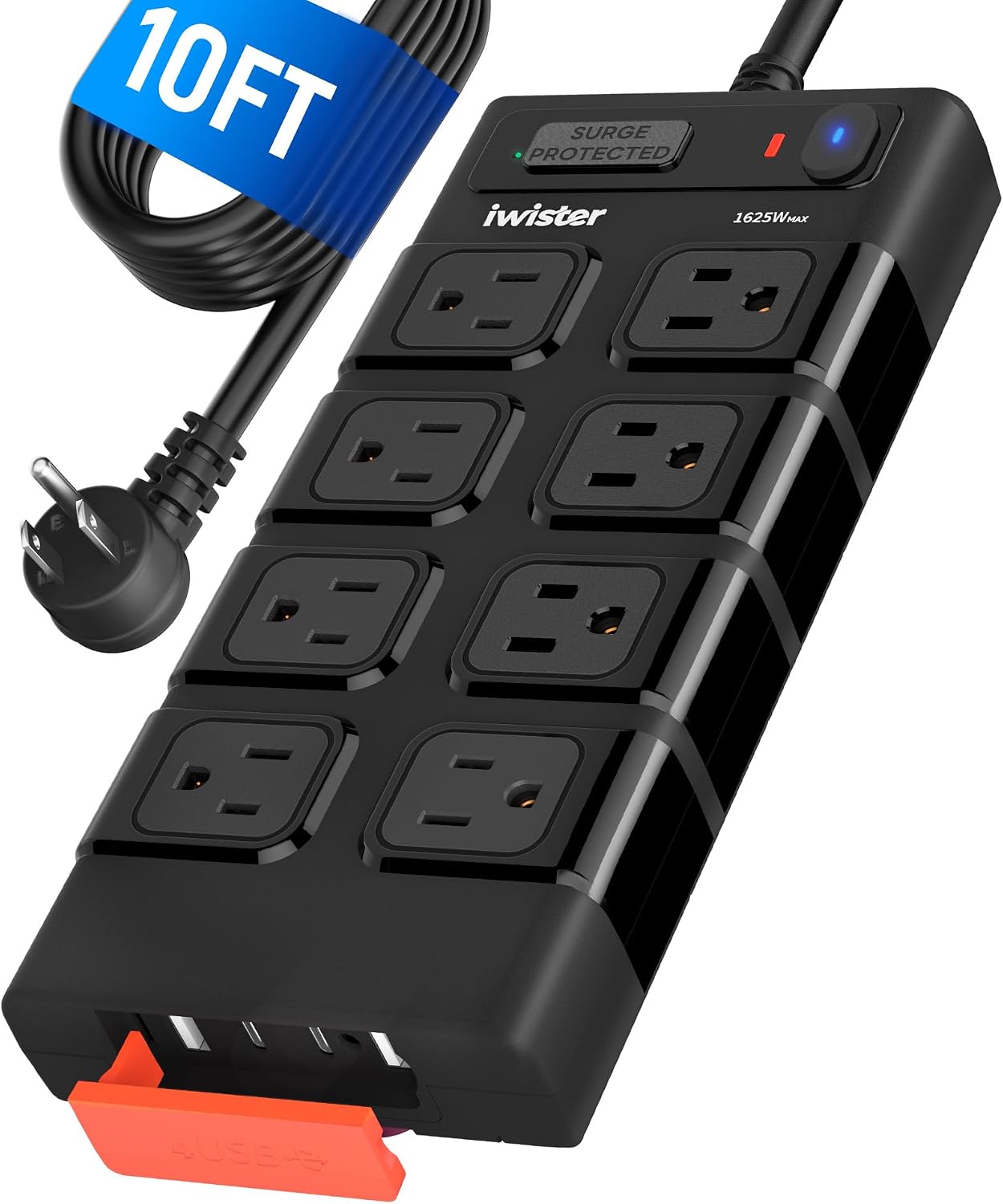 REGLETA DE EXTENSIÓN EXTERIOR WATERPROOF IPX6 IWISTER 8 TOMAS AC + 4 USB - 1