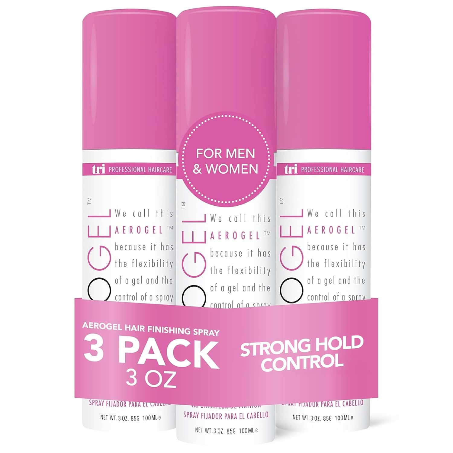 SPRAY FIJADOR TRIDESIGN AEROGEL STRONG HOLD VOLUMIZING 3 OZ PACK X3 - 1
