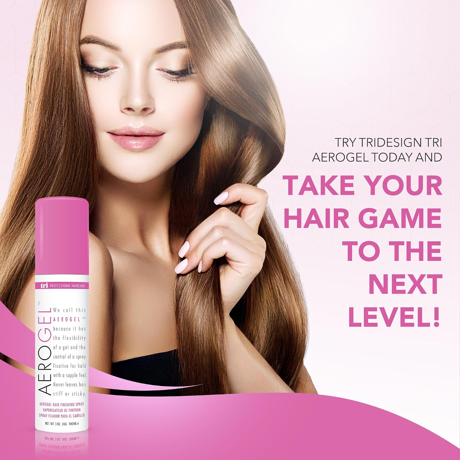 SPRAY FIJADOR TRIDESIGN AEROGEL STRONG HOLD VOLUMIZING 3 OZ PACK X3 - 2