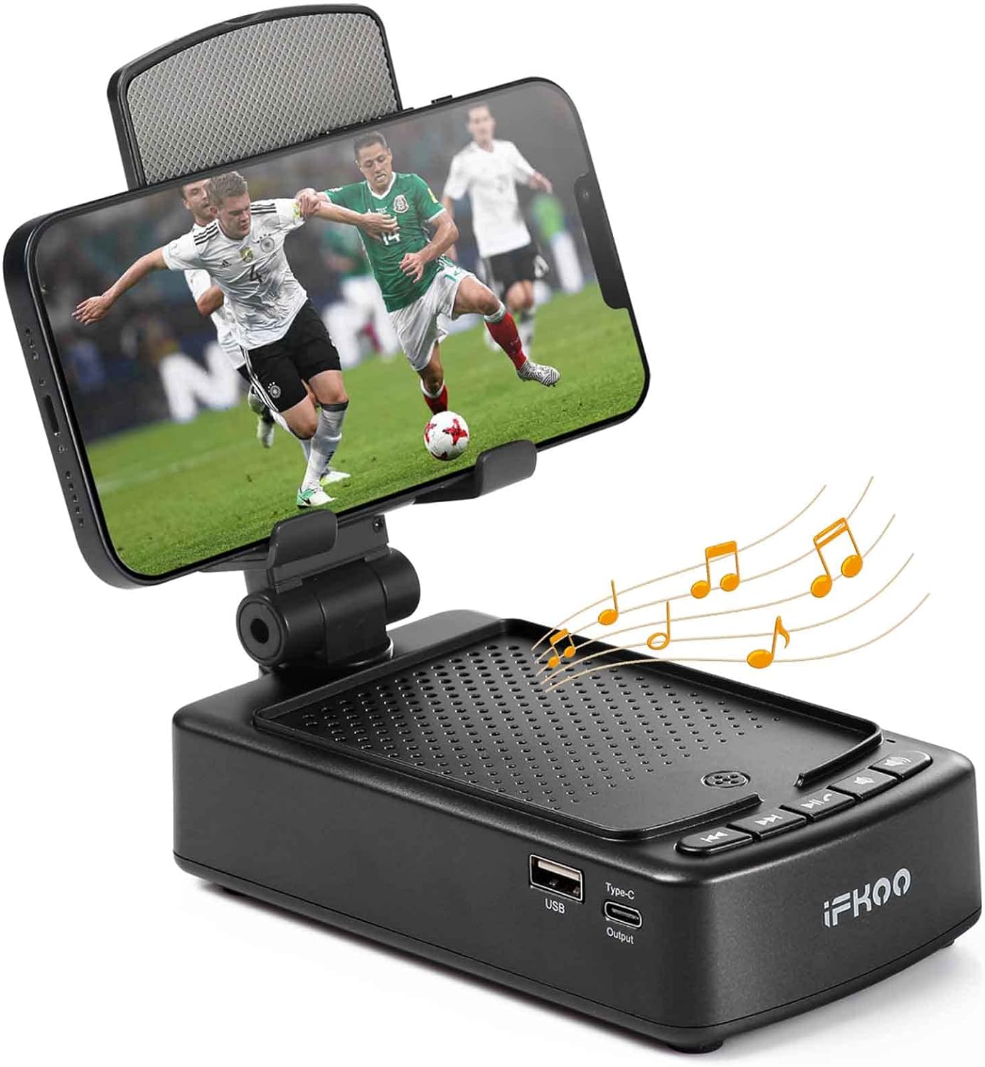 PARLANTE PORTÁTIL BLUETOOTH 5.3 CON SOPORTE PARA TELÉFONO IFKOO - 1