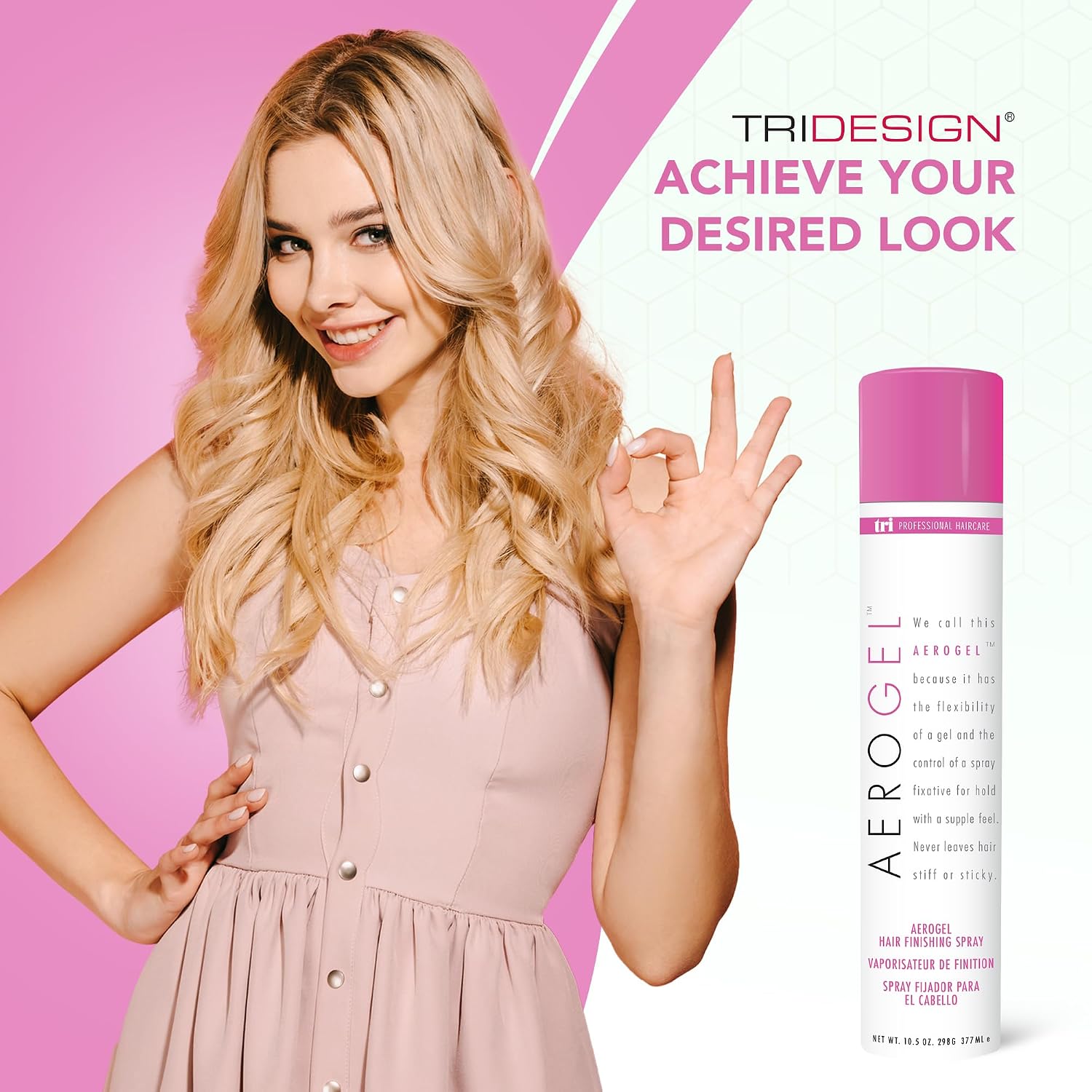 SPRAY FIJADOR TRI DESIGN AEROGEL STRONG HOLD VOLUMIZING 10.5 OZ - 5