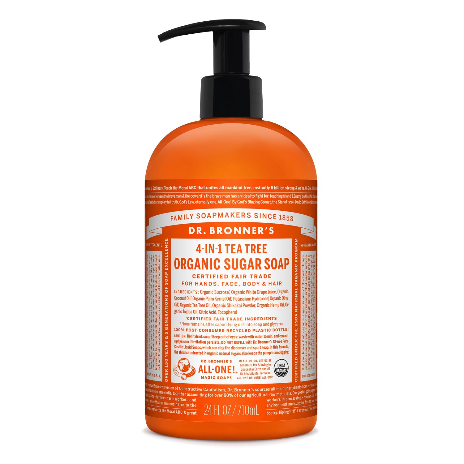 JABÓN LÍQUIDO ORGÁNICO DR. BRONNER'S ÁRBOL DE TÉ 24 OZ - 1