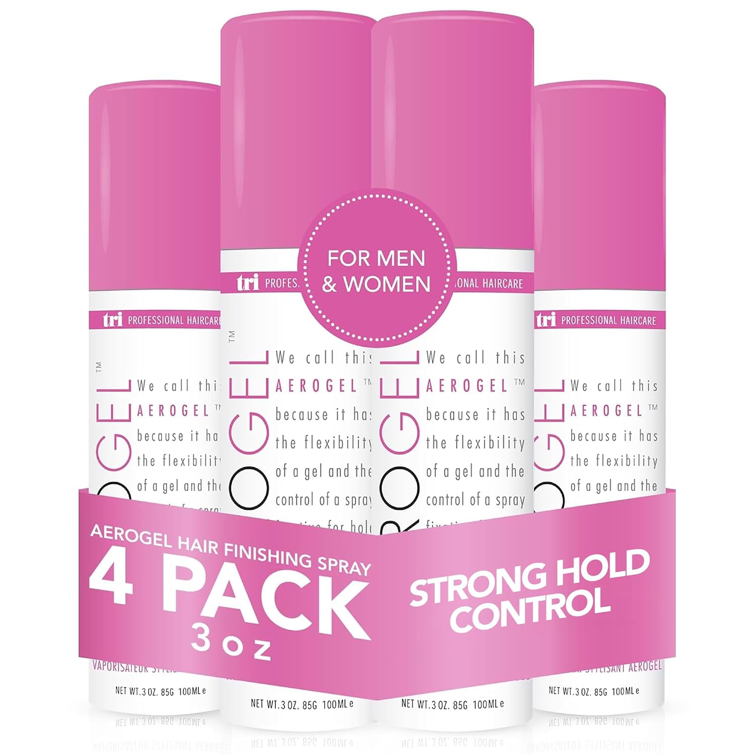 SPRAY FIJADOR AEROGEL TRI DESIGN STRONG HOLD VOLUMIZING 3 OZ PACK X4 - 1