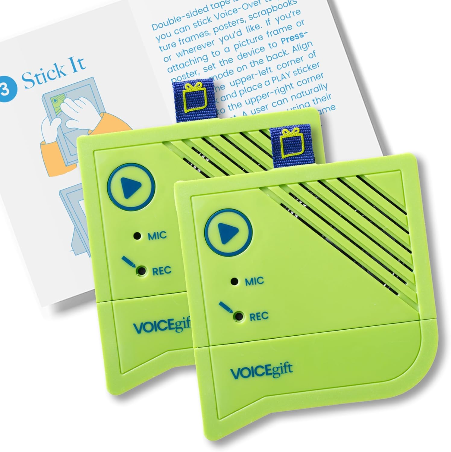 GRABADORA DE VOZ VOICEGIFT VOICE-OVER MINI PARA MARCOS DE FOTOS, PACK DE 2 UNIDADES - 1