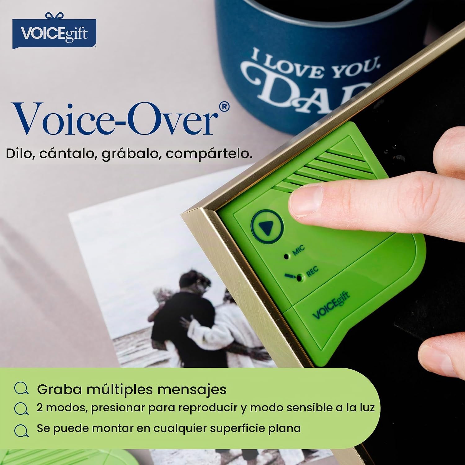 GRABADORA DE VOZ VOICEGIFT VOICE-OVER MINI PARA MARCOS DE FOTOS, PACK DE 2 UNIDADES - 2