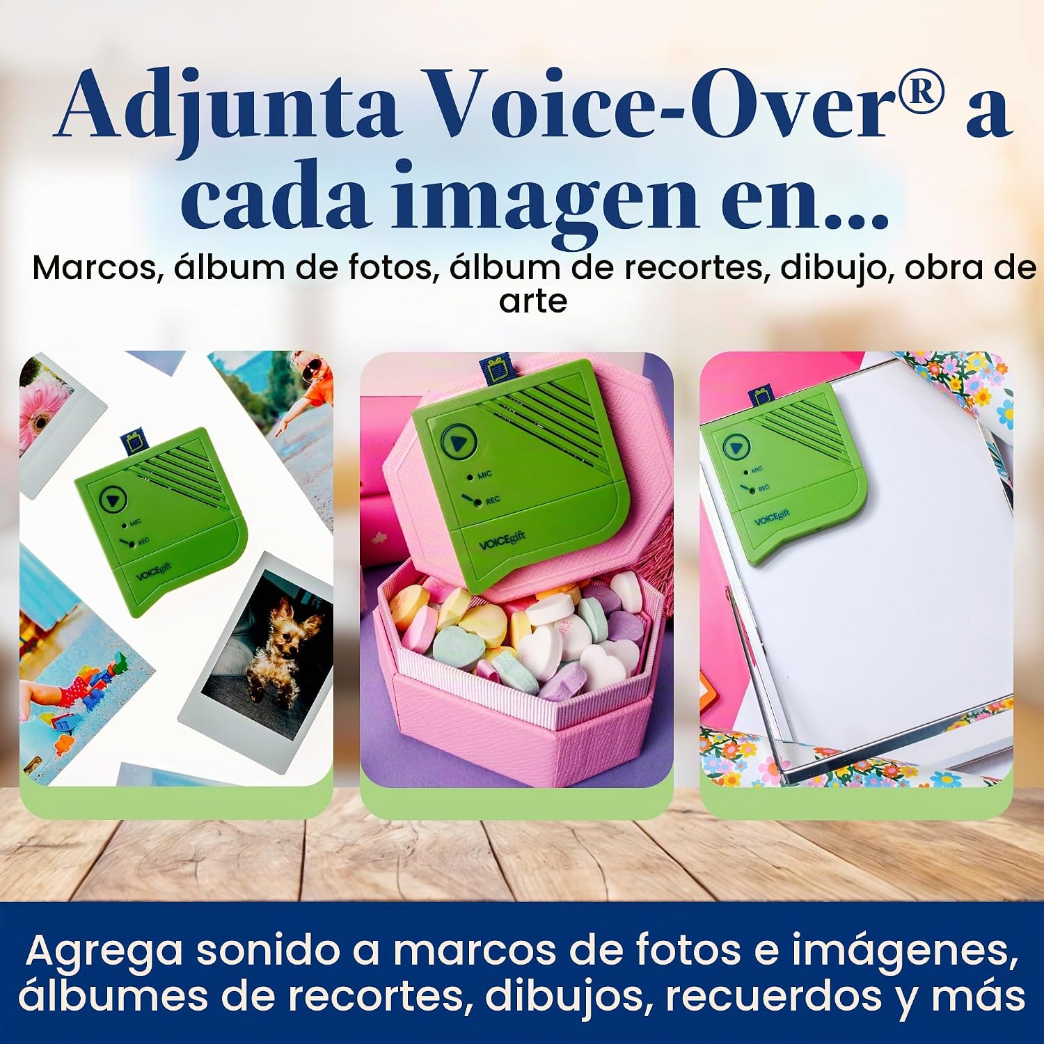 GRABADORA DE VOZ VOICEGIFT VOICE-OVER MINI PARA MARCOS DE FOTOS, PACK DE 2 UNIDADES - 3