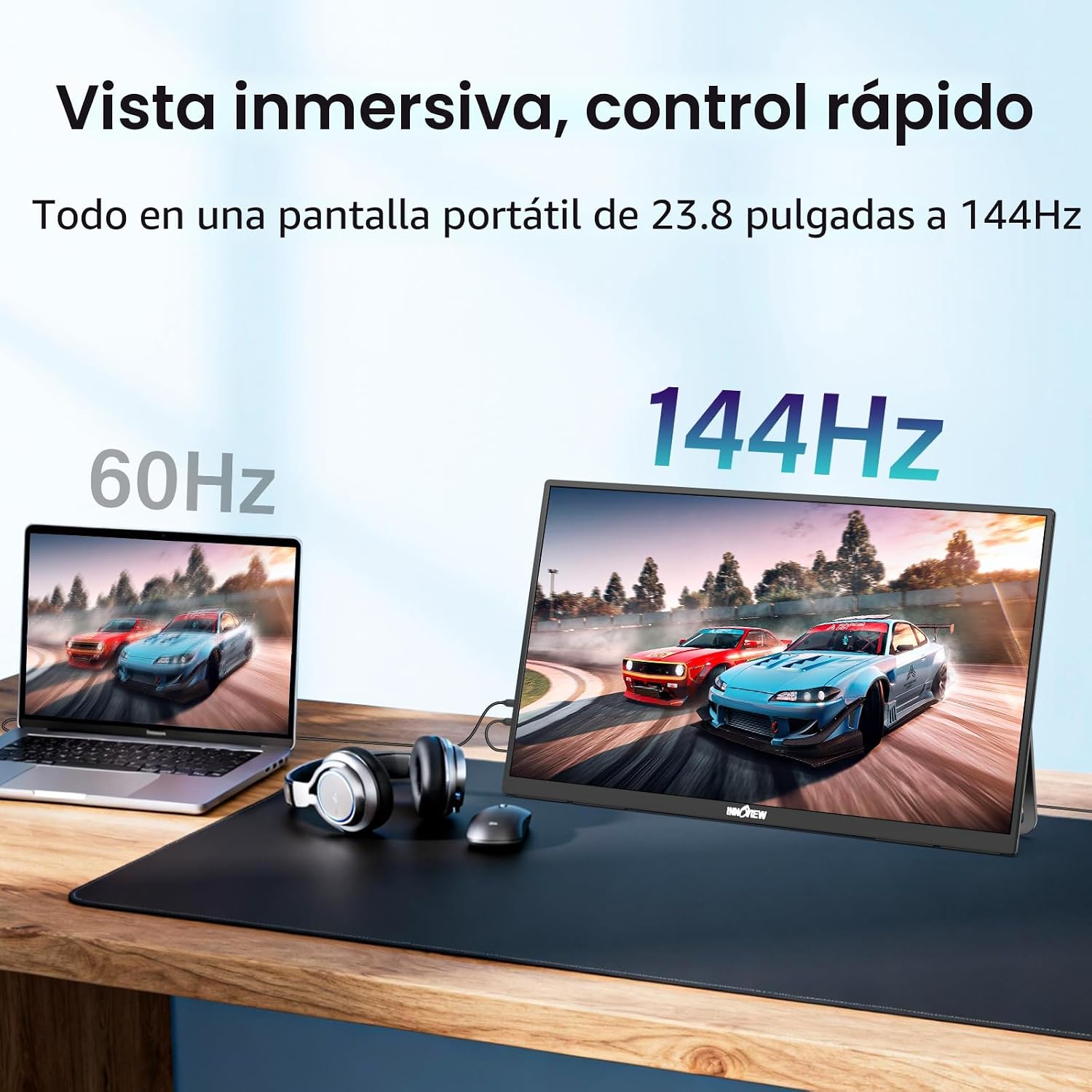 MONITOR PORTÁTIL INNOVIEW 23.8 PULGADAS FHD 144HZ USB-C HDMI - 3