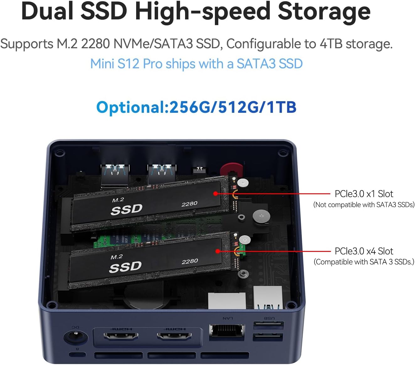 MINI PC BEELINK MINI S12 PRO INTEL N100 16GB DDR4 512GB SSD - 5