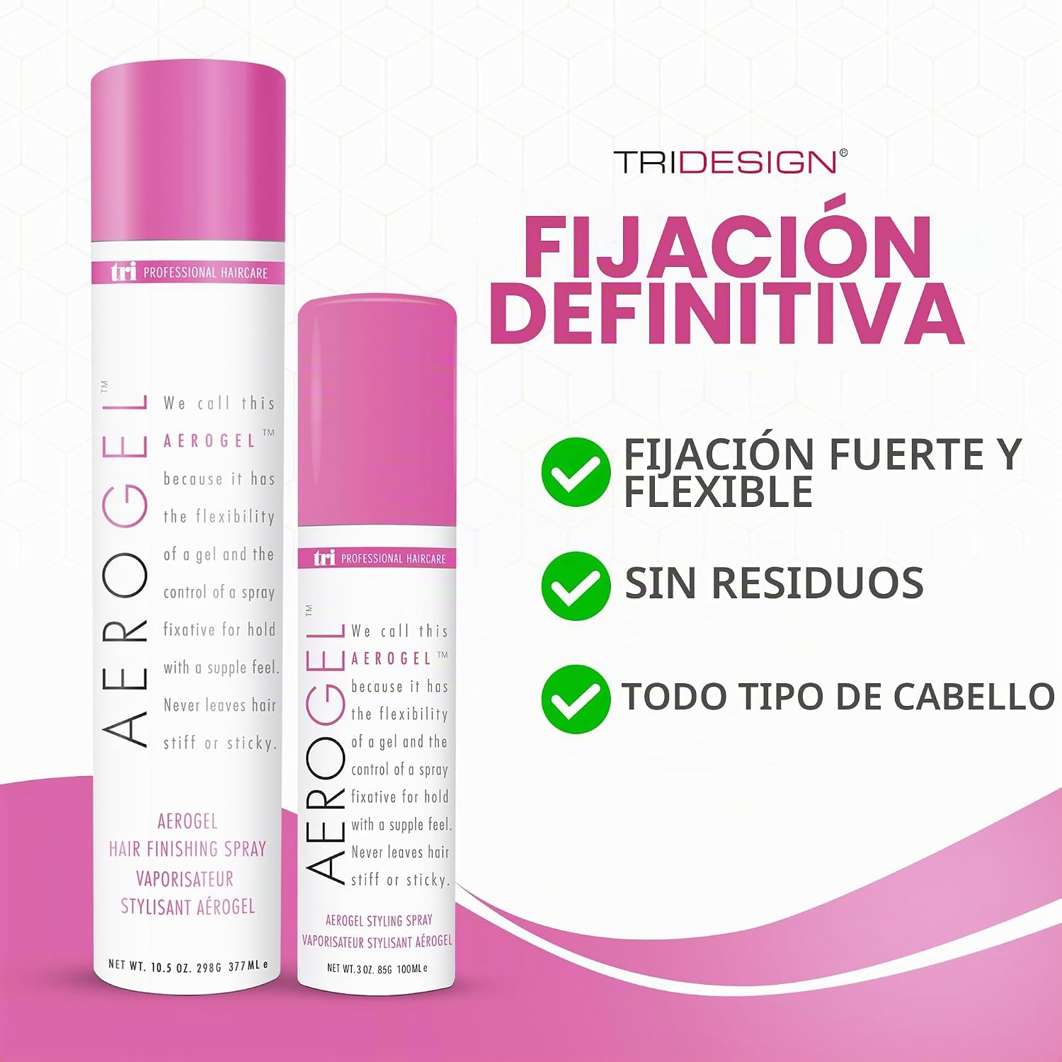 SPRAY FIJADOR TRIDESIGN AEROGEL STRONG HOLD VOLUMIZADOR PACK 2 UNIDADES - 2