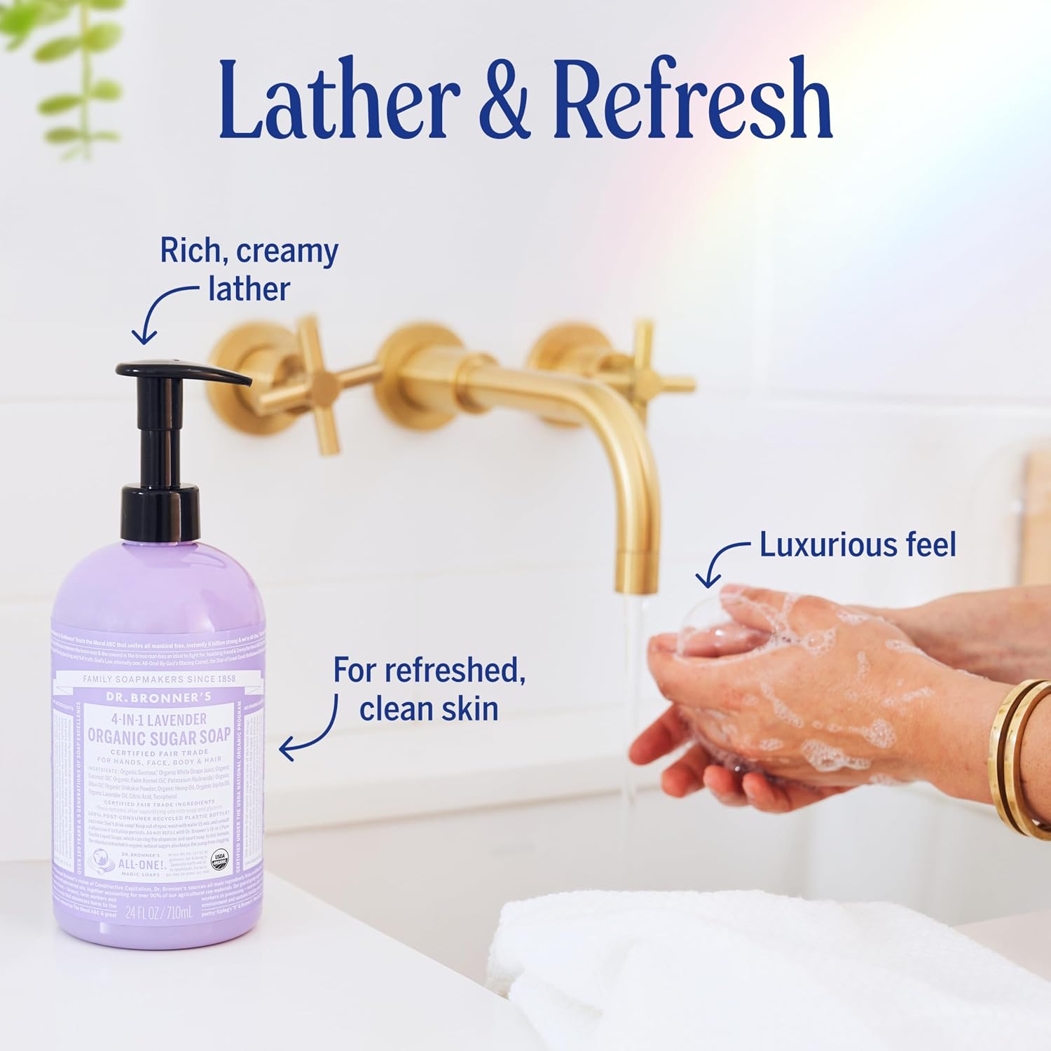JABÓN LÍQUIDO ORGÁNICO DR. BRONNER'S SUGAR SOAP LAVANDA 24 OZ - 5