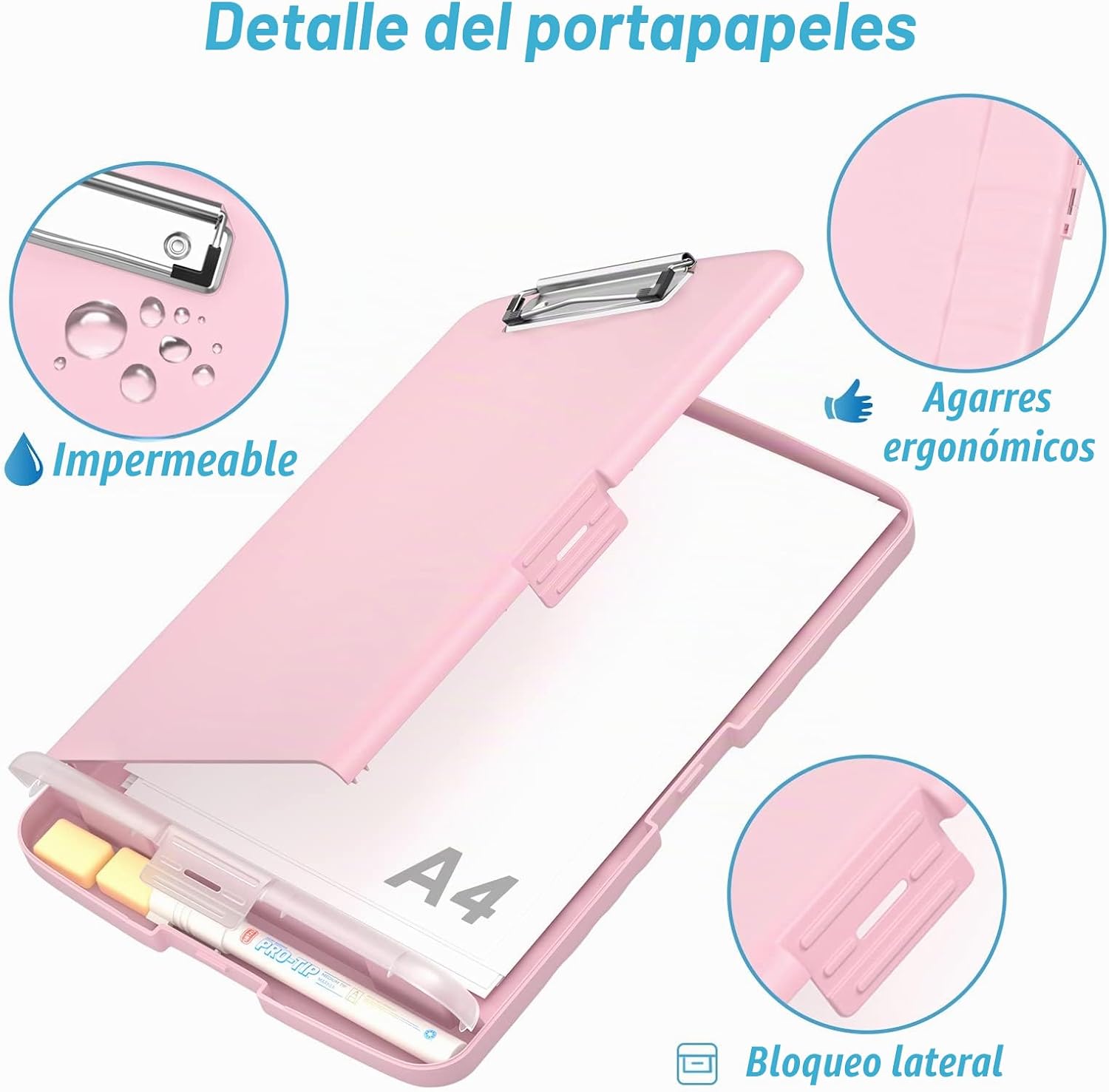 CARPETA PORTAFOLIO RIMILAK CON ALMACENAMIENTO 8.5 X 11 PULGADAS ROSA - 5