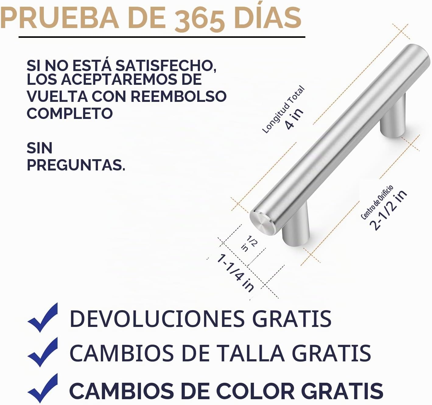 MANIJA PARA MUEBLE RAVINTE NÍQUEL CEPILLADO 2-1/2 PULGADAS, PAQUETE DE 30 - 3