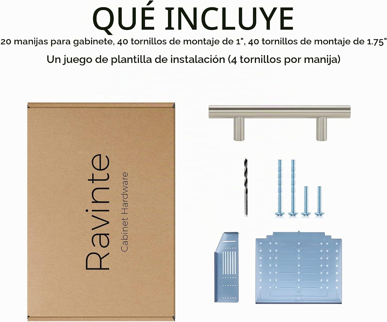MANIJA PARA MUEBLE RAVINTE NÍQUEL CEPILLADO 3 PULGADAS CC 20 PIEZAS - 5